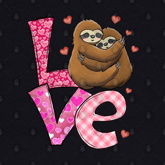 Love Heart Couple Sloth Valentine Day by luxembourgertreatable